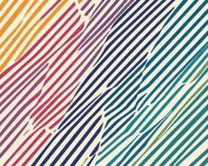 Poster - Line art illustration featuring a striped pattern suitable for background wallpaper design
