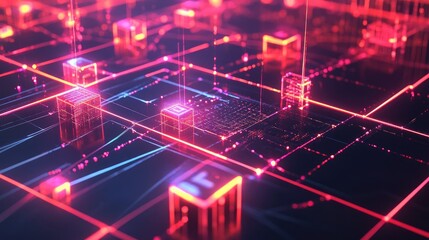 Line art illustration depicting the concept of digital connection through 3D design