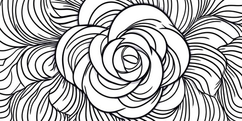 Wall Mural - Circular pattern design element in line art style