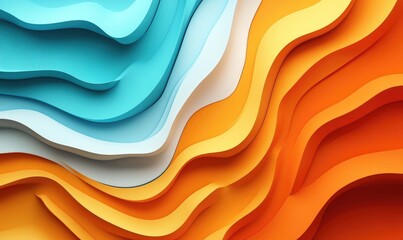 Poster - Abstract background with wavy lines featuring a 3D illustration style