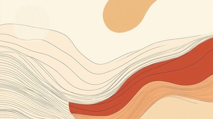 Poster - abstract line background illustration in a minimalist style