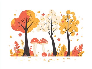 Wall Mural - autumn tree in the park