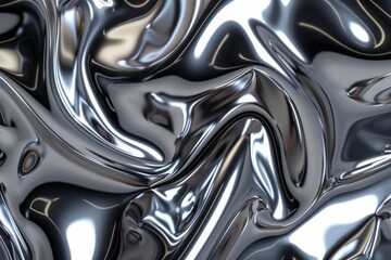 Abstract Metallic Texture: Shiny Silver Chrome Background