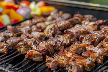 BBQ food party summer grilling meat in the afternoon of weekend happy party. 