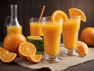 orange juice and fruits