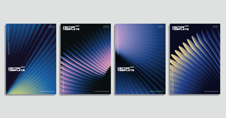 Fototapete - Minimal geometric posters set. Abtract vector design.