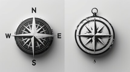 Wall Mural - Compass Logo vector style 