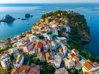 Wall Mural - Aerial view of Parga, in the region of Preveza in Epirus, Greece