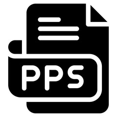 Sticker - Vector Icon pps, file type, file format, file extension, document