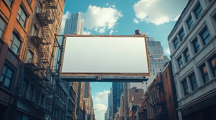 Aufkleber - Outdoor billboard advertisement mockup background of buildings in big cities : Generative AI