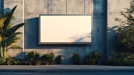 Poster - Billboard mockup on the wall of a building with an empty outdoor advertising screen : Generative AI
