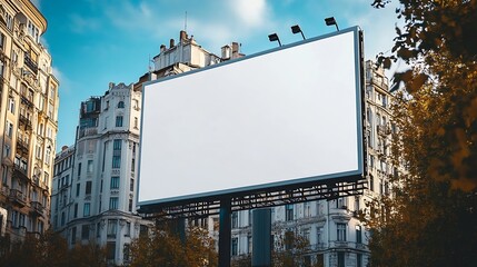 Poster - Blank white advertising billboard in the city : Generative AI