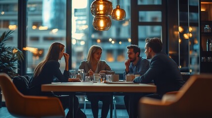 Leinwandbilder - Business people collaboration and meeting with discussion in office for corporate planning networking and diversity Professional employees and teamwork in boardroom with talking and li : Generative AI