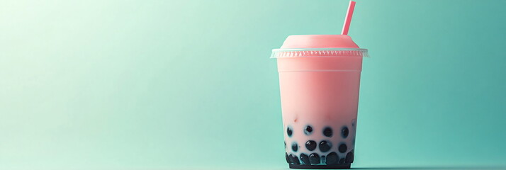 bubble tea on pastel colored background