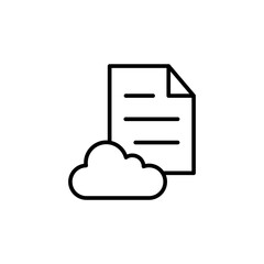 Poster - Cloud file outline icons, minimalist vector illustration ,simple transparent graphic element .Isolated on white background