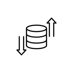 Poster - Database outline icons, minimalist vector illustration ,simple transparent graphic element .Isolated on white background
