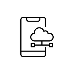 Poster - Mobile cloud outline icons, minimalist vector illustration ,simple transparent graphic element .Isolated on white background