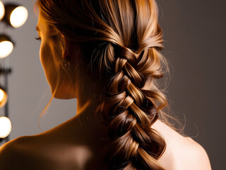 Wall Mural - a woman with a braid in her hair