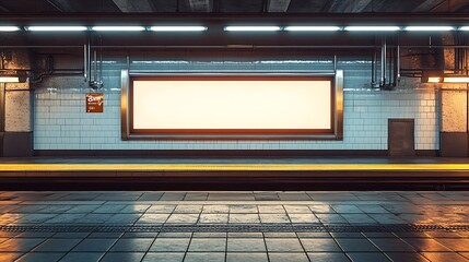 Poster - Subway platform screen door billboard : Generative AI