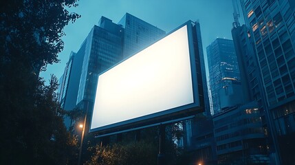 Wall Mural - Large horizontal blank advertising poster billboard banner mockup in front of building in urban city digital light box display screen for OOH media 12 sheet outofhome : Generative AI