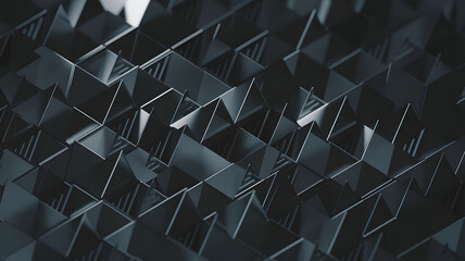 Poster - Abstract Geometric Pattern: A mesmerizing interplay of light and shadow creates a captivating abstract pattern with a dark and industrial aesthetic.  