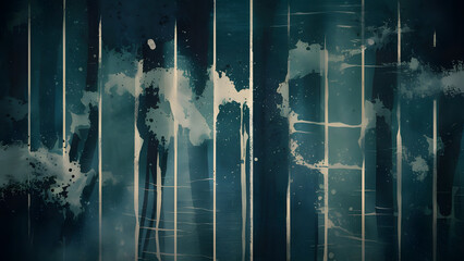 Poster - blue light rays illuminating a digital, textured backdrop, combining futuristic patterns and a grung