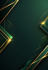 Wall Mural - Elegant green and gold abstract background design.