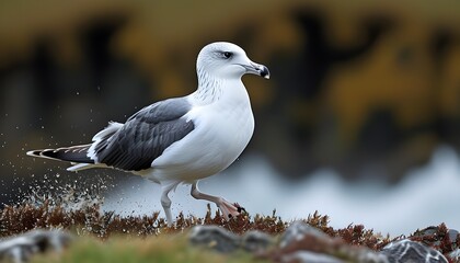 Wall Mural - Majestic Bonxie Landing on Shetland Shores