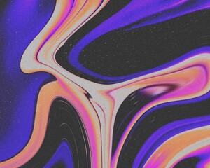 Abstract liquid wavy line purple blue and orange color pattern background illustration layout copy space backdrop banner print art