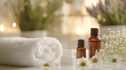 A calming image of essential oils being used in laundry, adding natural fragrance while caring for delicate fabrics.