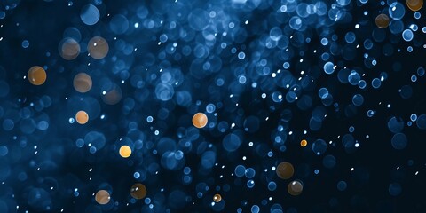 Wall Mural - Abstract Blue Bokeh Background with Glowing Lights