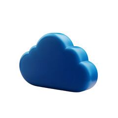 Blue cloud shape on a white isolated background.