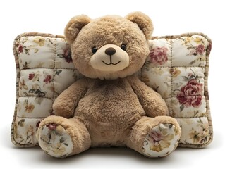 Wall Mural - a teddy bear sitting on a pillow

