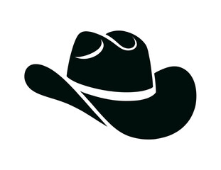 cowboy hat line icon isolated on white. hat icon vector illustration