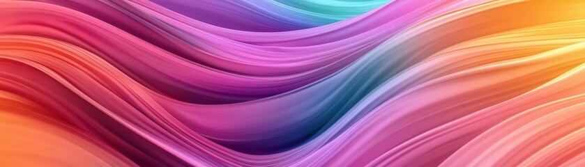 Wall Mural - Smooth, curving lines and color gradients flowing dynamically, abstract background in vibrant hues, abstract curves, color flow, Colorful Abstract Background