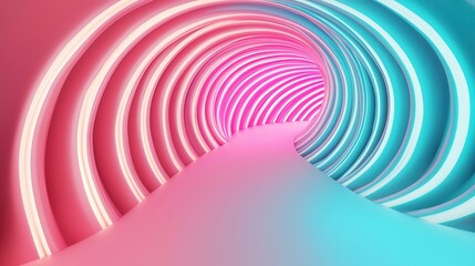 Sticker - Pink and Blue Neon Tunnel.