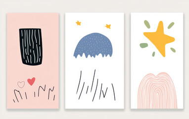 Poster - Colorful abstract art featuring playful patterns and shapes, perfect for modern home decor or artistic projects.