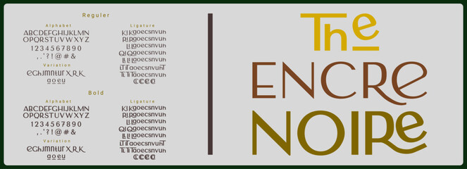 Wall Mural - luxury and elegant vector font. regular and bold alphabet with ligature. typography urban style alph