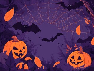 Wall Mural - halloween background with pumpkin