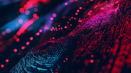 Poster - Abstract background with glowing red and blue lights.