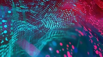 Poster - Abstract blue and pink light streaks