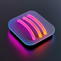 Wall Mural - 3D Voice Wave Icon: Representation of Sound Waves Logo Illustration