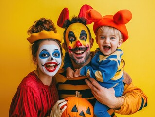 Wall Mural - children in halloween costumes