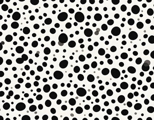 Wall Mural - Hand Drawn Black and White Ink Polka Dot Pattern