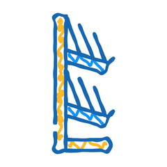 Wall Mural - shelf with booklets doodle icon sketch vector. shelf with booklets sign. isolated symbol illustration