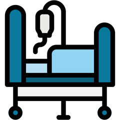 Sticker - Hospital Bed, Hospital, Blood, Medical, Blood Transfusion Icon