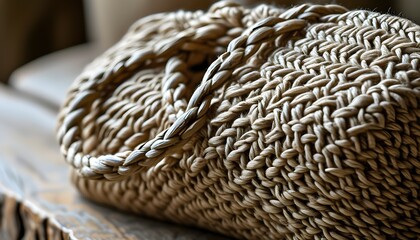 Textured woven linen bag highlighting natural fibers and rustic charm