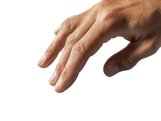 hand reading a braille sign, close-up of tactile communication, isolated on white background. png tr