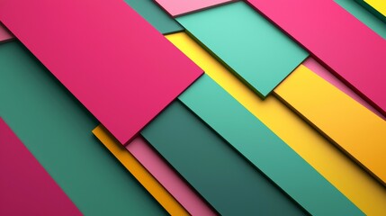 Poster - Colorful abstract background design featuring overlapping rectangular shapes, creating a dynamic and visually appealing composition