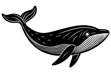 Wall Mural - whale silhouette vector icon